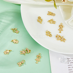 12 шт. 6 стиля латунные подвески с микропаве и кубическим цирконием&nbsp;KK-DC0004-74