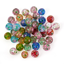 54 шт. 9-цветные бусины ручной работы из песочного золота в технике лэмпворк&nbsp;LAMP-TA0002-08