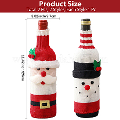 2 шт. 2 стиля рождественский чехол для бутылки вина из акрилового волокна&nbsp;AJEW-CN0005-56