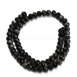 Бусы из натурального серебра обсидиан&nbsp;G-C280-A02-01