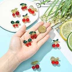 10 шт. 5 стиля вишневый сплав горный хрусталь брошь булавки для одежды рюкзак&nbsp;JEWB-CJ0001-82