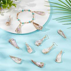 20 шт. подвески из натуральных пресноводных ракушек с гальваническим покрытием&nbsp;PALLOY-GO00064