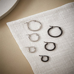 6 пара 6-х стильных серег-колец из нержавеющей стали для женщин&nbsp;EJEW-LP0001-41