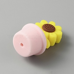 Силиконовые бусины в виде подсолнуха&nbsp;SIL-WH0008-40C