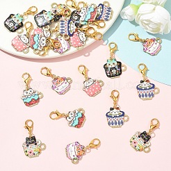 24 шт. 6 стиля подвесных украшений из эмалевого сплава с печатью&nbsp;HJEW-YW00247