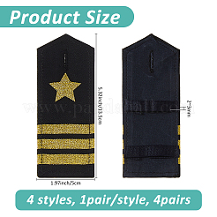 4 пара 4-х стилевых полиэстровых погон&nbsp;DIY-FH0008-99A