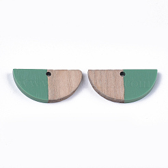 Полукруглые подвески из смолы и дерева&nbsp;LS-RESI-S358-54D