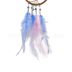 Железная тканая паутина/сетка с подвесками из перьев&nbsp;AJEW-B017-20