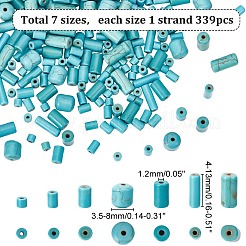339 шт. синтетические бирюзовые бусины 7-х размеров&nbsp;G-AR0006-10