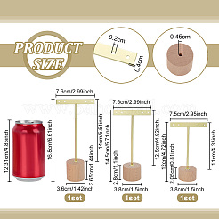 3 комплект из 3-х стилей железных подставок для сережек в форме Т-образной планки&nbsp;EDIS-FG0001-73A