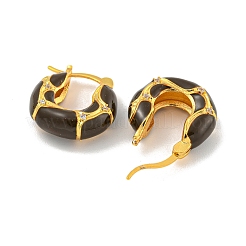 Серьга-кольцо из латуни с микропаве&nbsp;EJEW-C102-42G-02