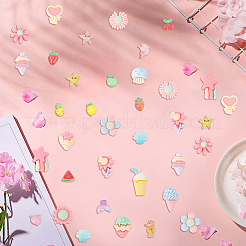 100 шт. 5 темы непрозрачные и прозрачные смоляные кабошоны&nbsp;CRES-SC0003-16