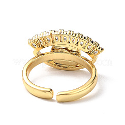 Открытое кольцо-манжета сглаз лэмпворк с прозрачным кубическим цирконием&nbsp;RJEW-L104-02G-03