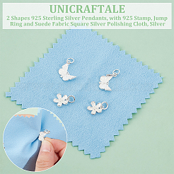 4шт 2 формы 925 подвески из стерлингового серебра&nbsp;STER-UN0001-09