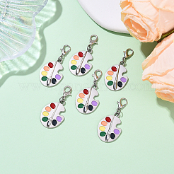 6шт палитра сплав эмаль подвески украшения&nbsp;HJEW-YW00115