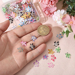 120 шт. двухцветные кабошоны из смолы в виде цветка&nbsp;MRMJ-CA0001-55