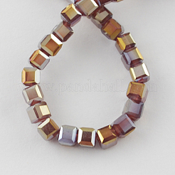 Стеклянные бусины с гальваническим покрытием &nbsp;X-EGLA-R030-4x4mm-22