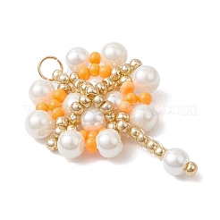 Подвески-цветы из стеклянных бусинок&nbsp;PALLOY-MZ00827