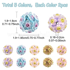 10 шт. 5-цветные бусины из полимерной глины со смолой&nbsp;RESI-YW0005-99