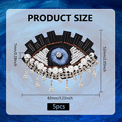 5 шт. ткань с вышитыми аппликациями от сглаза&nbsp;FIND-FG0003-07C