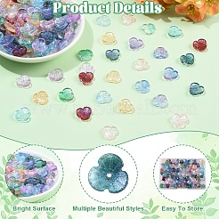 200 шт. 10-цветные прозрачные стеклянные колпачки для бусин&nbsp;DGLA-YW0001-67