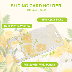 Пластиковые держатели для визиток с цветочным узором&nbsp;AJEW-WH20020-069