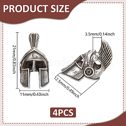 4 шт. латунные бусины для шлема&nbsp;FIND-UN0007-84AS