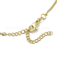 Ожерелья с подвеской из латуни с микропаве и прозрачным кубическим цирконием для женщин&nbsp;NJEW-D305-03G-02