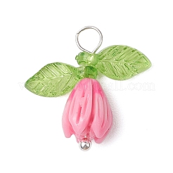 Подвески из непрозрачной смолы в виде цветка розы&nbsp;PALLOY-JF03592