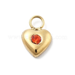 Подвески в форме сердца из нержавеющей стали 304 со стразами&nbsp;STAS-L283-30G