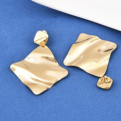 Серьги-гвоздики в форме ромба из нержавеющей стали 304&nbsp;EJEW-K268-79B-G