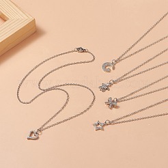 Колье из латуни с прозрачным кубическим цирконием&nbsp;NJEW-JN04250-01