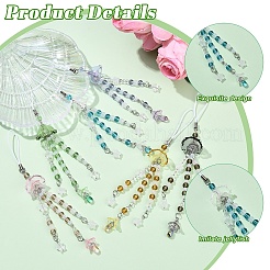 6 шт. 6 стиля прозрачного акрила со стеклянными ремешками для мобильного телефона&nbsp;HJEW-YW00198