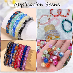 300шт прозрачные акриловые бусины с кракле&nbsp;CACR-SP0001-01C