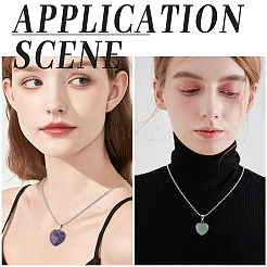 Набор для самостоятельного изготовления ожерелий с подвесками в виде сердца из натуральных смешанных драгоценных камней&nbsp;G-BBC0001-51