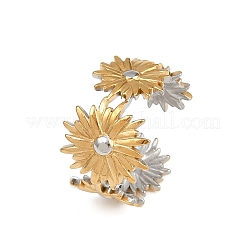 Двухцветные манжетные кольца из нержавеющей стали 304 RJEW-S635-01GP-09