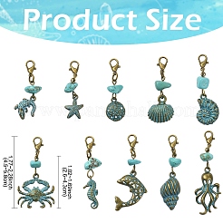 10 шт. подвесные украшения из сплава в морском стиле&nbsp;HJEW-YW00194