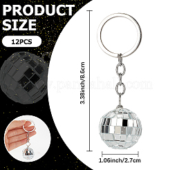 Зеркальный шар акриловые подвески брелок&nbsp;KEYC-WH20002-09B-01