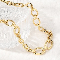 Латунные овальные ссылка цепи ожерелья&nbsp;NJEW-L013-03G