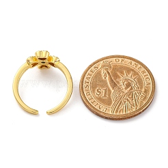 Кольца-манжеты для пальцев из латуни с микропаве из кубического циркония для женщин&nbsp;RJEW-M028-96B-G