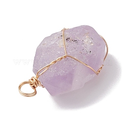 Подвески из необработанной грубой натуральной аметистовой медной проволоки&nbsp;PALLOY-JF02787-01