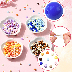 1200шт 4 цвета непрозрачные акриловые бусины&nbsp;SACR-PA0001-08
