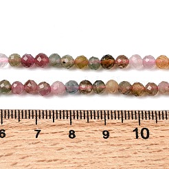 Нити из натуральных разноцветных турмалиновых бусин&nbsp;G-G294-A01-4mm