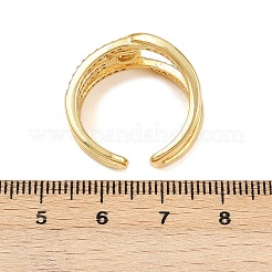 Манжеты из латуни с микро паве кубический цирконий для женщин&nbsp;RJEW-C140-09G