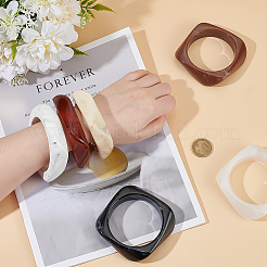 6шт 6-х цветные акриловые браслеты для женщин&nbsp;BJEW-ME0001-03B