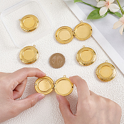 6шт латунные подвески-медальоны&nbsp;KK-PH0013-64
