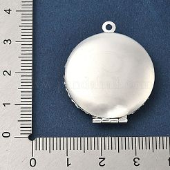 Плоские круглые полые латунные подвески-медальоны&nbsp;KK-K414-11A-S