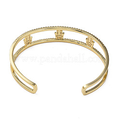 Кубический цирконий хамса браслет-манжета с открытой рукой&nbsp;BJEW-N012-039