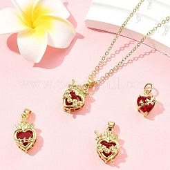 4 шт. 4 подвески из латуни и стекла&nbsp;KK-FS0001-83