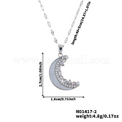 Минималистичные латунные сверкающие прозрачные кубические циркониевые подвески в форме луны&nbsp;MH1513-2